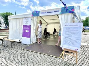 MotionComposer Zelt am Neptunbrunnen während der Special Olympics World Games